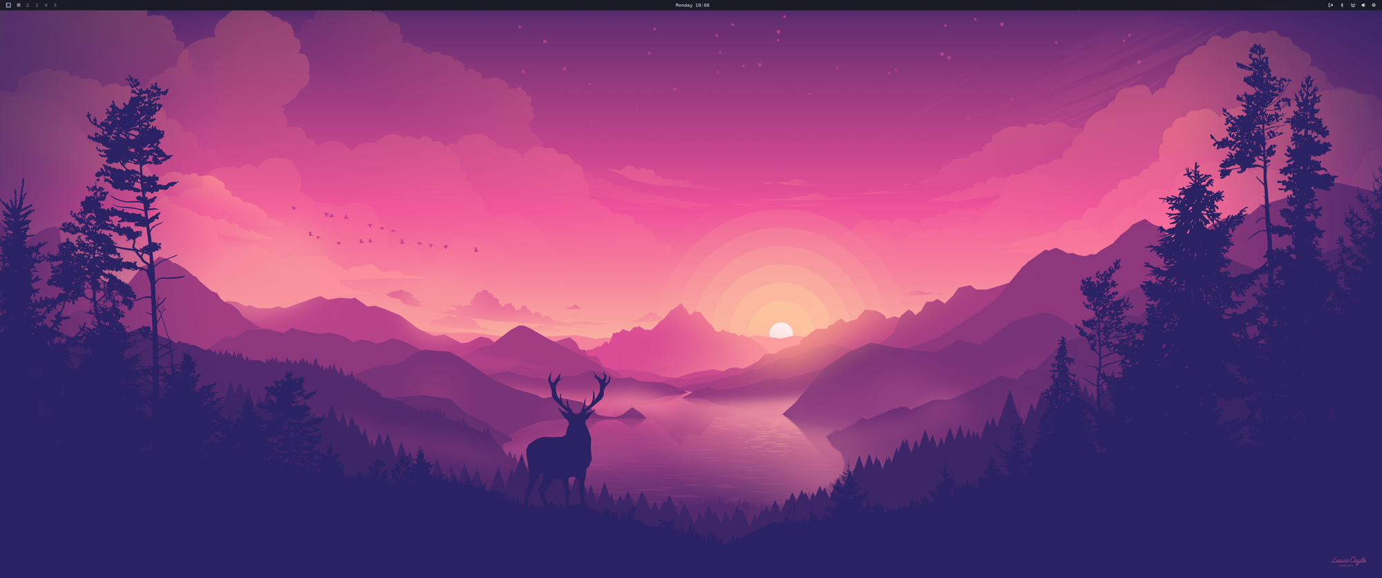 A screenshot of the default Omarchy theme after the initial install.